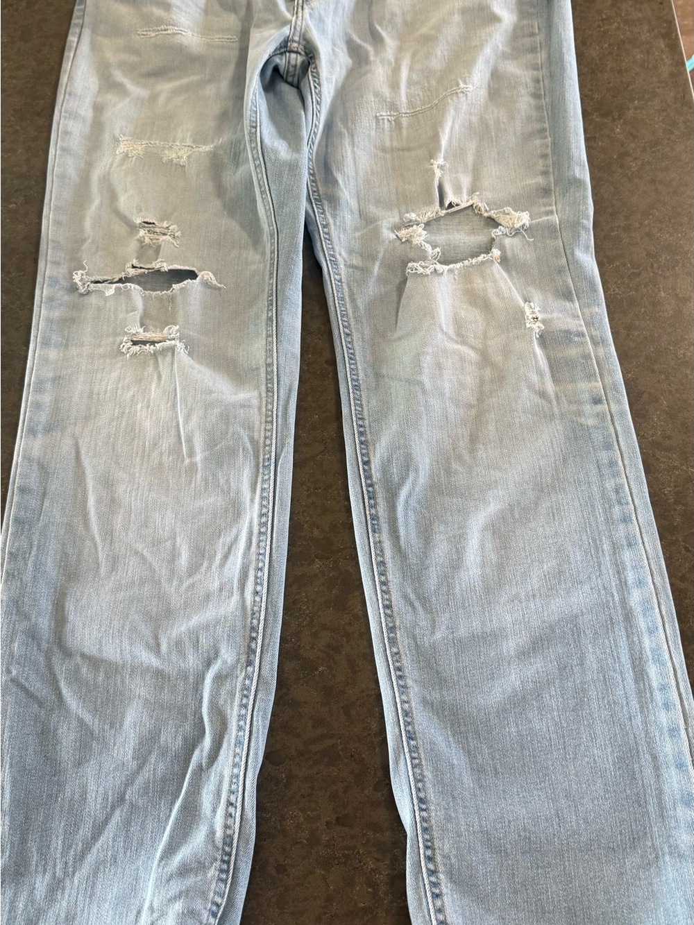 Levi's Light Blue Straight Ripped Jeans